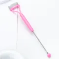 Stainless steel eyelash comb in pink color, precision makeup tool for separating lashes. - Candy Rose Red