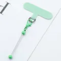 Green phone tether tab with metal pin charm, universal patch for mobile phone cases accessory - Candy Green