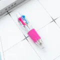 Mini stylo a bille quatre couleurs en plastique papeterie bureau ecole fourniture - Rose vif (recharge blanche)