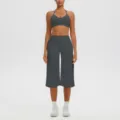 Ensemble soutien-gorge de yoga dos nageur et pantalon court taille haute pour le fitness - S / Haut et Bas / Gris Graphite