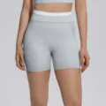 Short de yoga taille haute pour femmes, vêtement de sport fitness gym sans coutures. - S / Bas / Gris Argile