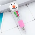 Penna a sfera di Natale mini 4 colori simpatico design di pupazzo di neve cancelleria carina - Pupazzo di neve Tipo B