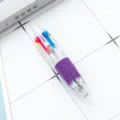 Mini stylo bille 4 couleurs, corps transparent avec poignée violette, stylo de planification. - Violet foncé (Recharge blanche)