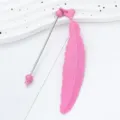 Süßes rosa Kunststoff Feder Lesezeichen mit Metallstab, kreatives Geschenk für Kinder und Lesen - Bonbonrosa (3 Formen gemischt)