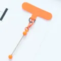 Orange mobile phone lanyard tether tab with metal clasp and beaded charm accessory. - Morandi Orange