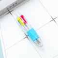 Mini stylo a bille 4 couleurs en plastique multicolore mignon planificateur surbrillance - Bleu bonbon (Recharge blanche)