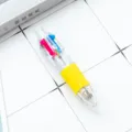 Stylo a bille miniature 4 couleurs en plastique multicolore pour ecriture papeterie cute - Jaune bonbon (Recharge blanche)