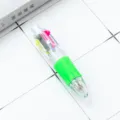 Mini stylo bille 4 couleurs en plastique transparent multifonction marqueur ecriture - Vert bonbon (recharge blanche)
