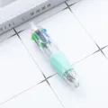 Mini stylo à bille 4 couleurs, corps en plastique transparent avec boutons colorés pour notes. - Vert menthe bonbon (recharge blanche)