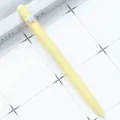 Yellow Ballpoint Pen with Star Clip Twist Retractable Writing Stationery for Office School - Five-pointed Star / Macaron Light Yellow