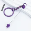 DIY candy color metal keychain charm and bag pendant accessory, modern minimalist style view. - Deep purple