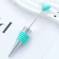 Tappo per bottiglia di vino a forma di cuore creativo con utili anelli in silicone. - Verde menta candy (cinturino in pelle verde menta candy)