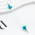 DIY handmade charm rod with blue heart pendants for jewelry making and keychain accessories. - Heart Style / Candy Blue