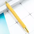 Bamboo ballpoint pen with gold metal accents, click mechanism, eco-friendly wooden gift pen. - Bullet Tip 1.0 / Gold