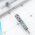 Χειροποίητο στυλό διαρκείας με πέρλες DIY στρας διακοσμητικό γραφική ύλη γραφείου - Μαύρο