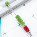 DIY rhinestone beaded ballpoint pen creative metal crystal custom writing stationery gift - Bullet Tip 1.0 / Red-Green Gradient