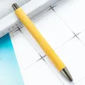 Natural bamboo ballpoint pen with metal tip and push click mechanism, elegant office stationery. - Bullet Tip 1.0 / Gunmetal