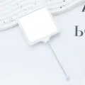 Φορητός τετράγωνος καθρέφτης χειρός με μακριά λαβή για μακιγιάζ και διακόσμηση. - Λευκό