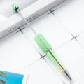DIY beadable ballpoint pen with green rhinestone and gradient metal body for custom craft use. - Green Gradient