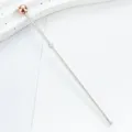 Stainless steel cake tester needle with rose gold ball handle and silicone covers for baking. - Rose Gold