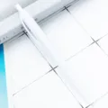 White plastic retractable ballpoint pen simple smooth writing click ball pen office stationery - White