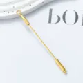 Gold stainless steel nail cuticle pusher and gel polish remover tool for manicure care. - Electroplated Gold