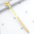 Elegant crystal heart ballpoint pen with sparkling yellow rhinestones for office use. - Gold (Gold Parts)