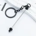 DIY beaded keychain pendant metal accessory creative bag charm DIY craft hardware part - Black