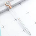 Heart crystal ballpoint pen rose gold silver barrel crystal refillable writing stationery sku - Silver (Rose Gold Parts)