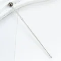 Stainless steel cake tester needle with dark ball top and clear protective silicone tips. - Gunmetal