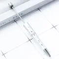 Silver UV electroplated gradient sequin beadable ballpoint pen with metal rod. - Gradient Silver