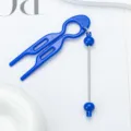 Blaues U-förmiges Haarnadel-Duttkissen mit Perlenanhänger Zubehörteil für sicheres Haarstyling. - Dunkelblau