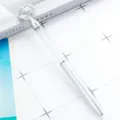 Crystal Heart Ballpoint Pen Clear Diamond Student Writing Office Stationery Pen Gift - Silver (Silver Parts)