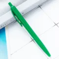 Green plastic retractable ballpoint pen smooth writing office school stationery tool - Dark Green