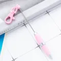 Portable pink mini keychain pen cute short gift ballpoint pen with metallic hook design - Candy Pink