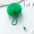 Grüner flauschiger Pompon Schlüsselanhänger Taschenanhänger mit Karabiner süß Deko - Grün