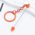 Candy color DIY keychain bag pendant with metal chain and orange ball design stylish accessory. - Orange