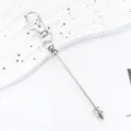 Silver metal DIY keychain with lobster clasp and cone bullet rod charm for bags. - Electroplated Silver