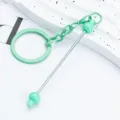 DIY Candy Color Metal Keychain Variant Green Beaded Bag Charm Accessory Pendant Item - Mint Green