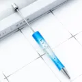 Verloop blauwe kralenpen met metalen top en waterdruppeleffect voor knutselprojecten thuis. - Gradiënt Hemelsblauw