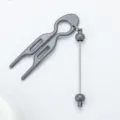 DIY perlenverzierte U-foermige Haargabel Variante graue Haarspange fuer Dutt Frisur - Bentley Grau