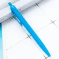 Blue plastic retractable ballpoint pen for office school stationery promotion gift supply. - Sky Blue