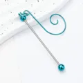 Blue metal decorative beaded hook DIY Christmas tree ornament hanging accessory component - Candy Blue