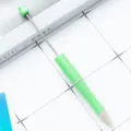 Green wheat straw DIY beadable pen with metal rod, creative crafting writing tool sku. - Wheat Straw Grass Green