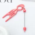 DIY perlen U-förmige haargabel rosa haarspange dutt macher haarstyling werkzeug haarzubehör - Barbie-Rosa