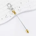 DIY metal keychain accessory with lobster clasp and cone bullet rod for bag charm craft. - Electroplated Gold