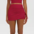 High-waisted pleated athletic skirt shorts for women yoga fitness running breathable activewear - S / Bottoms / Rouge Red