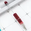 DIY gradient rhinestone beaded ballpoint pen, sparkling crystal diamond beaded metal office pen. - Bullet Tip 1.0 / Red Gradient
