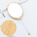 Specchio per trucco portatile ovale in legno con asta di supporto in metallo e superficie. - Colore venatura del legno n. 5