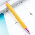 Click bamboo ballpoint pen with pink metallic tip, eco-friendly wooden promotional gift pen. - Bullet Tip 1.0 / Light Lavender